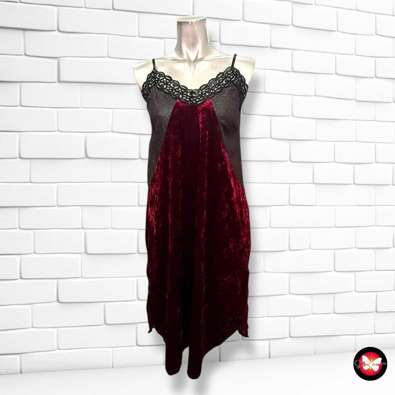 Vestido de noche lencero de terciopelo Talla L