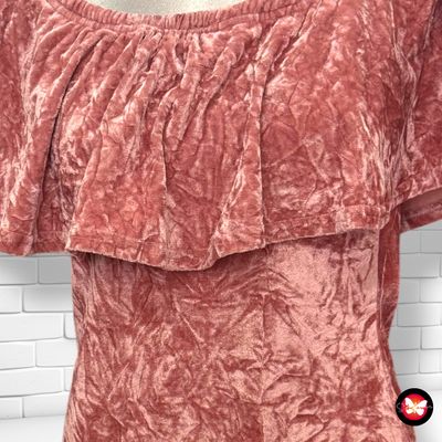 Vestido midi de terciopelo escote barco Talla S/M