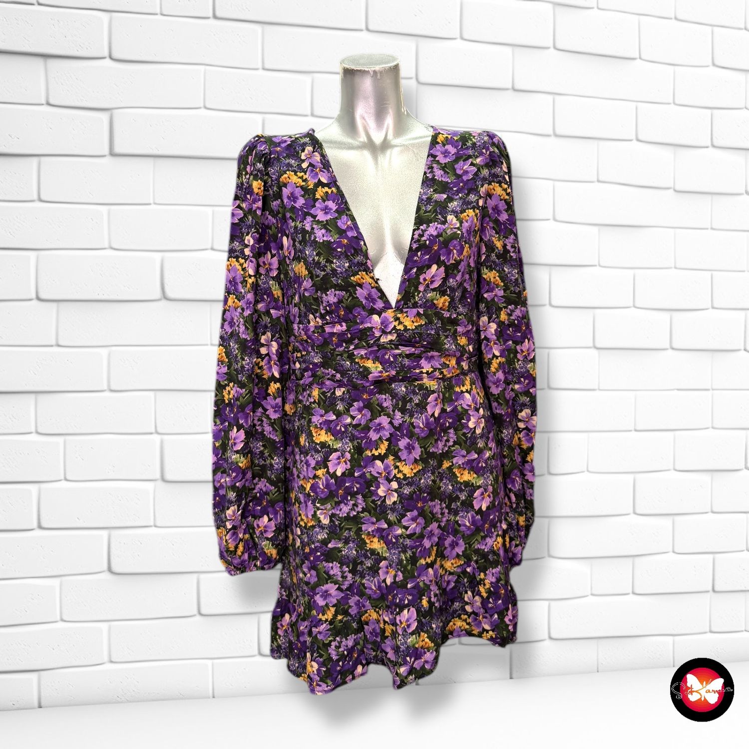 Vestido con mangas abullonadas PULL&amp;BEAR Talla M