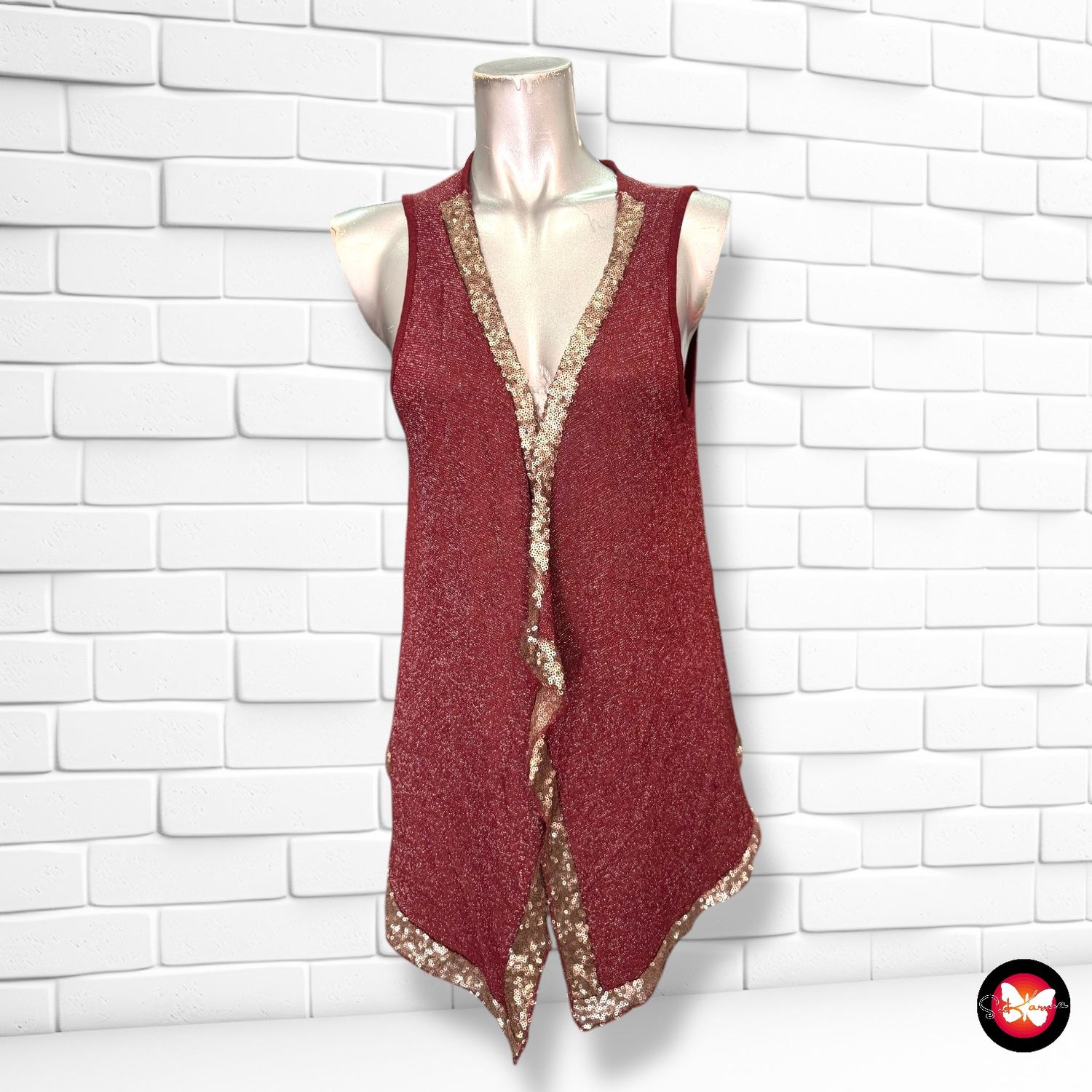 Chaleco de punto con lentejuelas Talla S/M