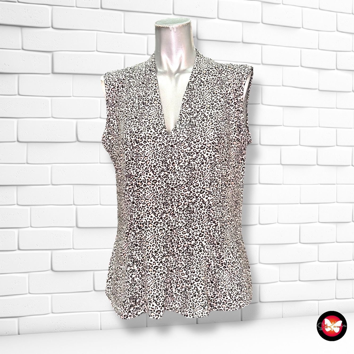 Blusa sin mangas animal print Talla S