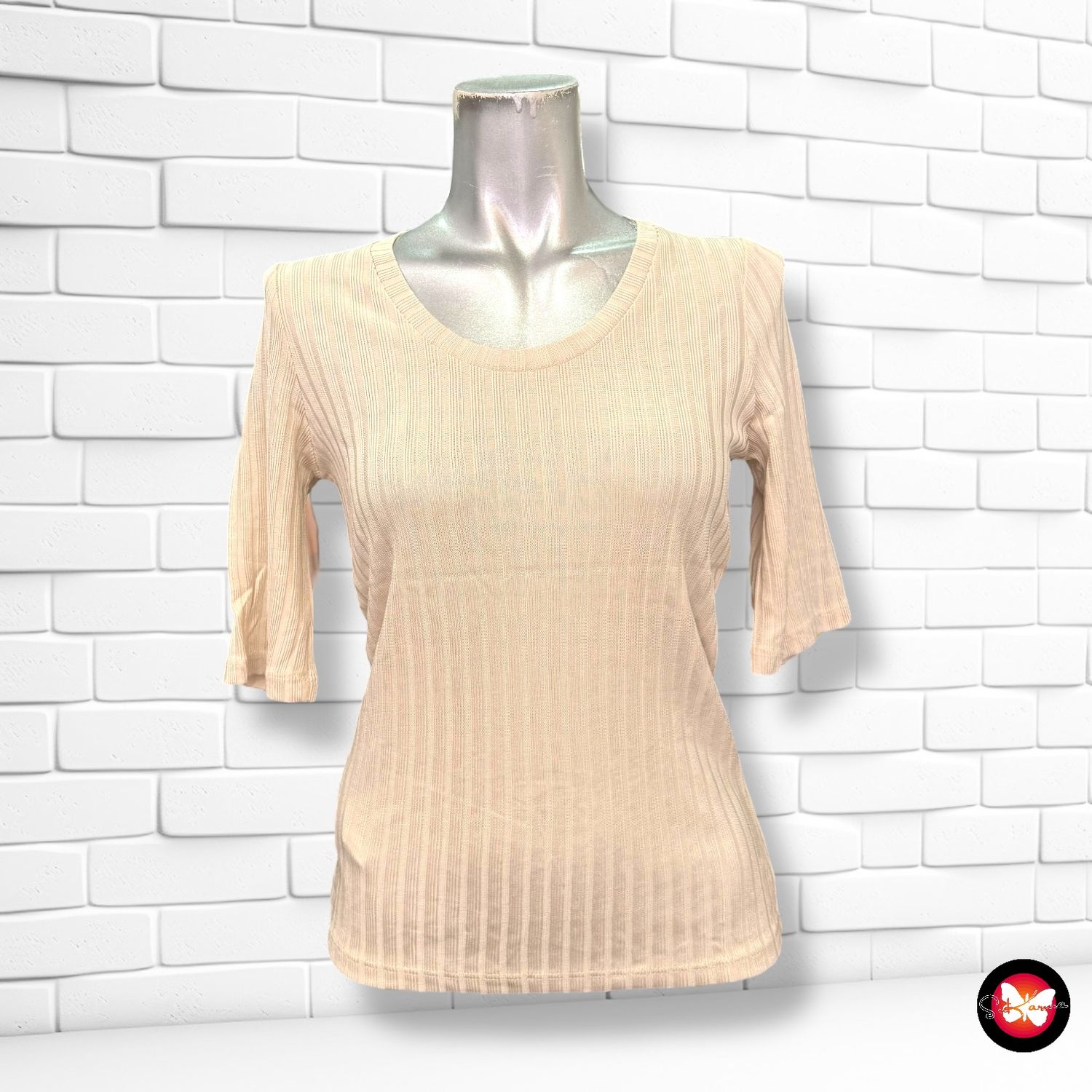 Jersey de manga corta canalé MANGO Talla S