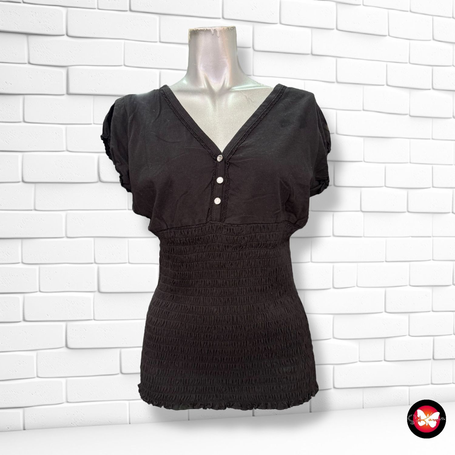 Camiseta de manga corta y nido de abeja OKAY Talla L
