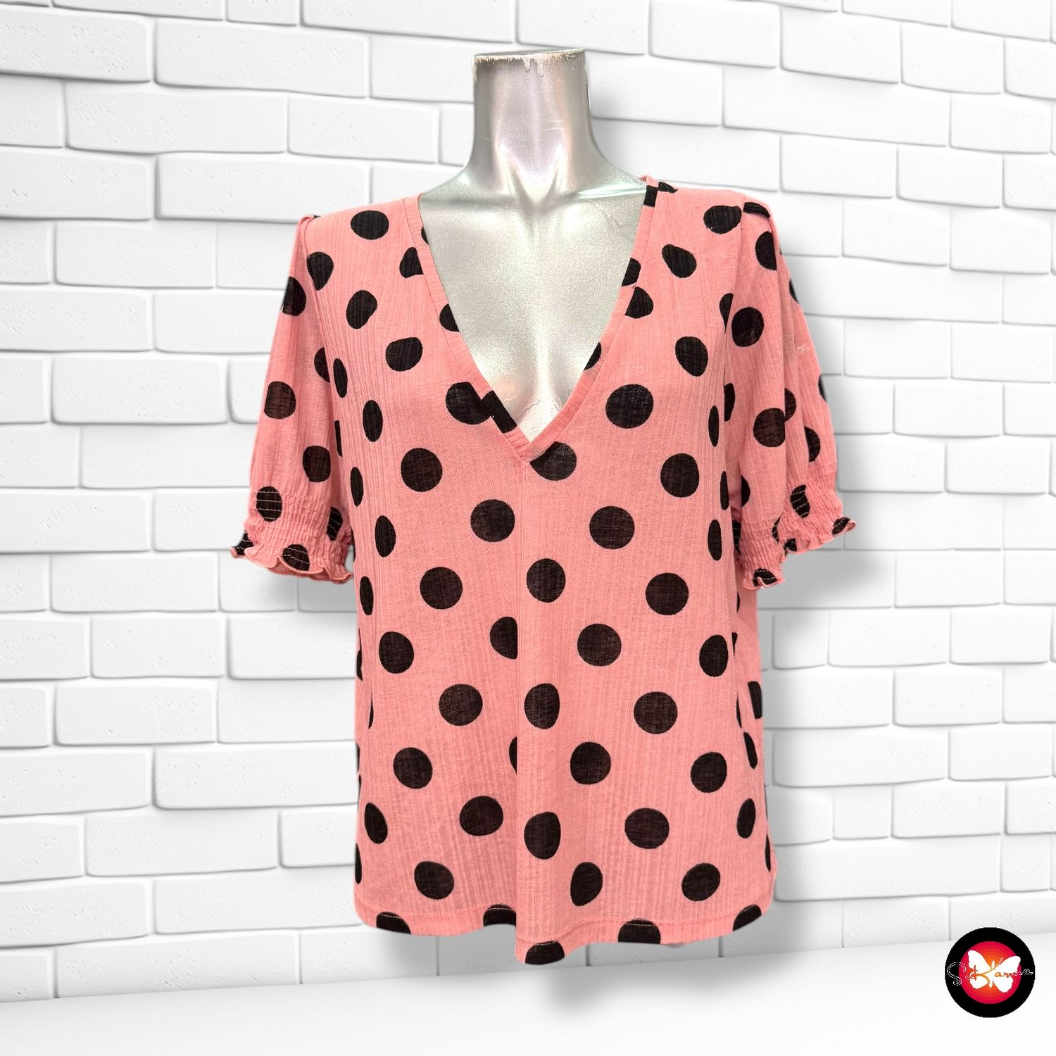 Blusa de lunares ZARA Talla S