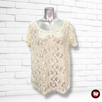 Blusa básica con encaje Talla L