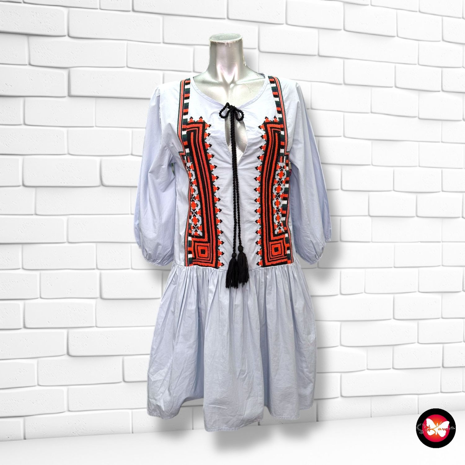 Vestido con bordados H&amp;M Talla 38