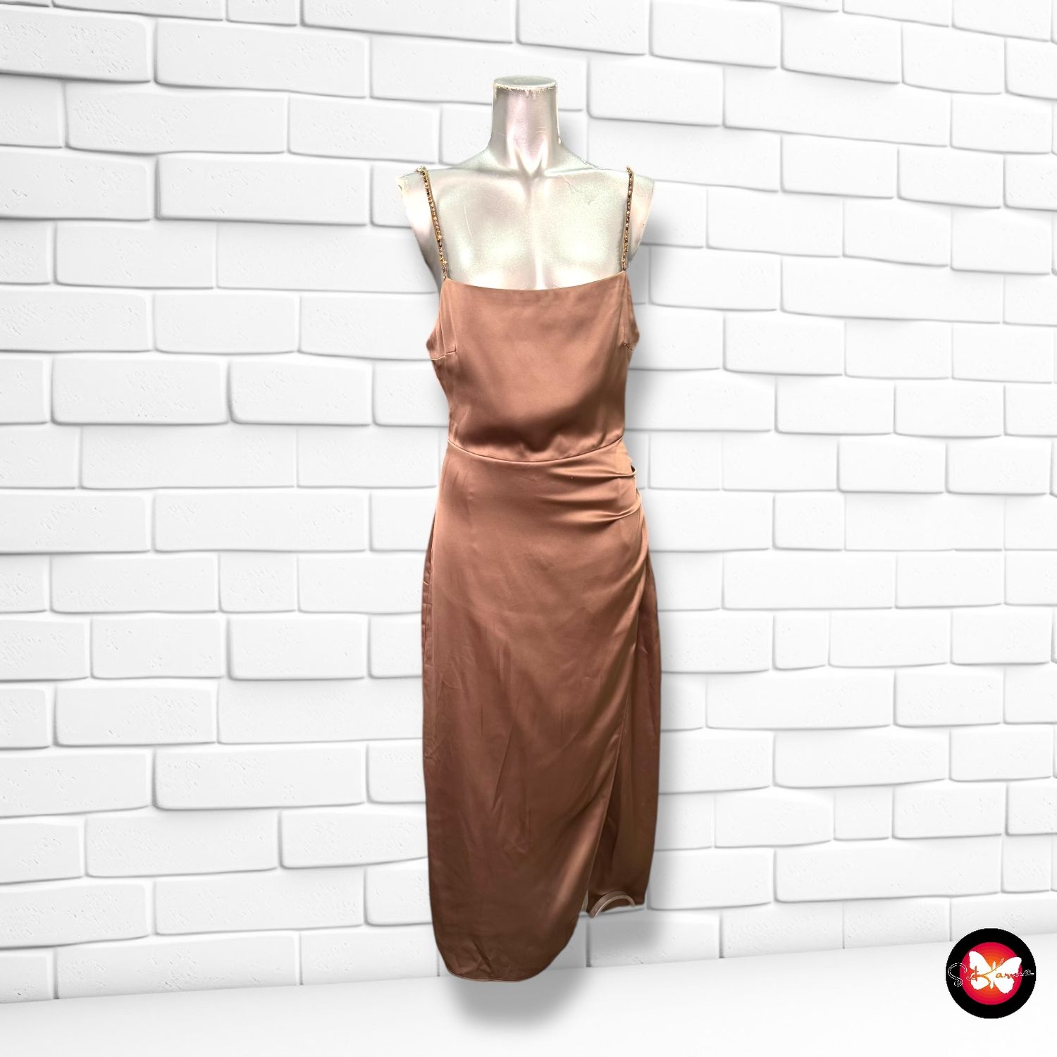 Vestido de noche de satén ZARA Talla M