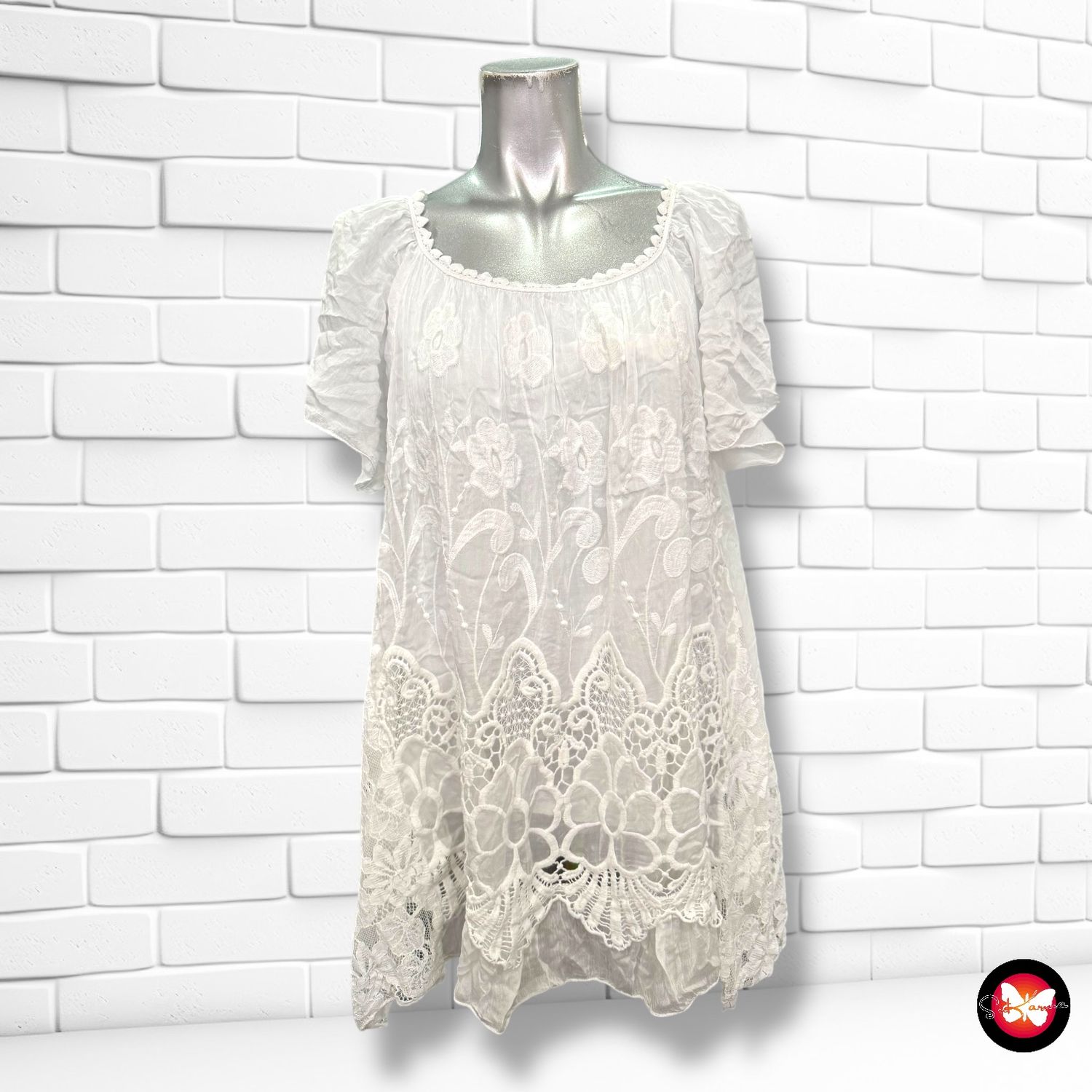 Blusa de seda con bordados Talla Única