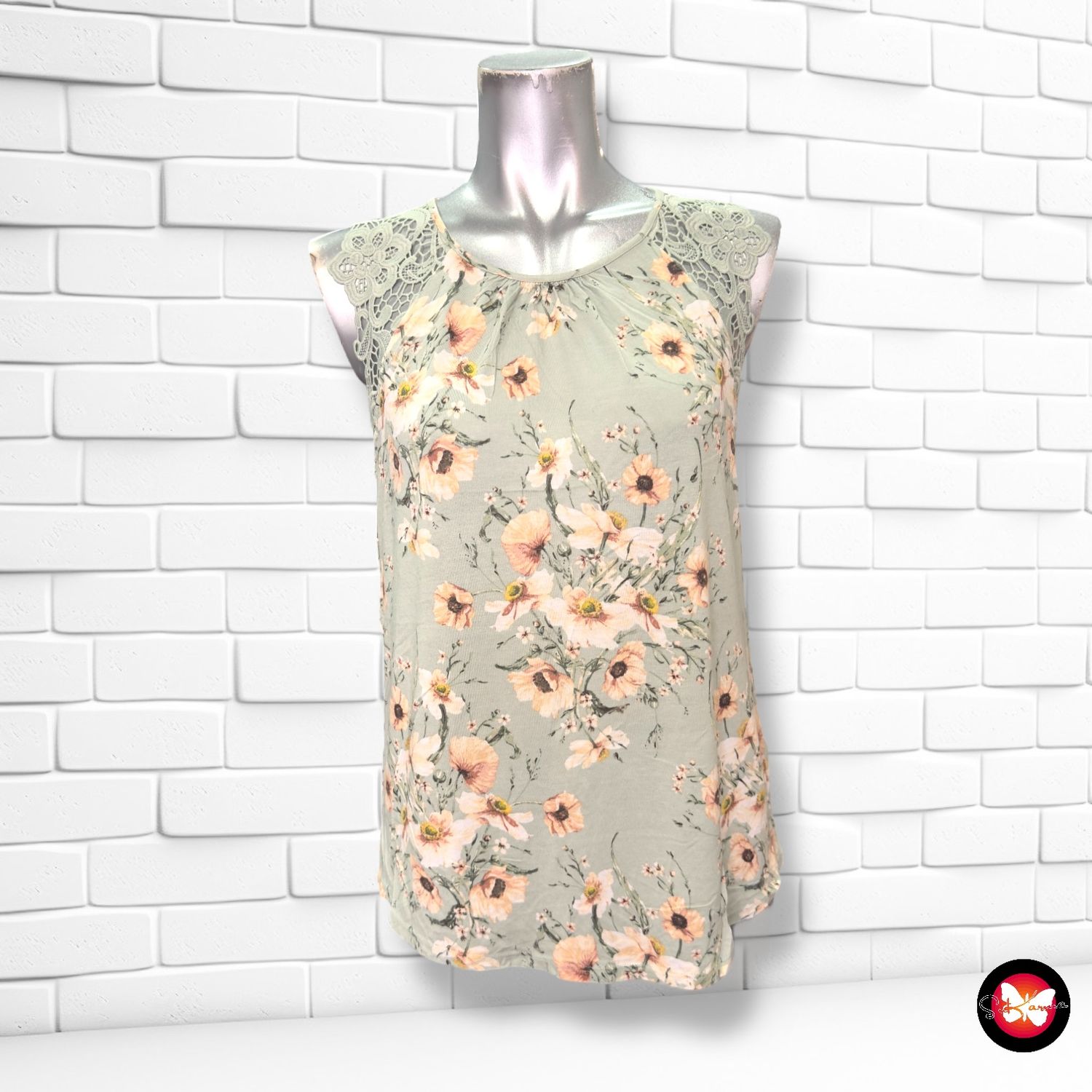 Camiseta sin mangas con encaje H&amp;M Talla S