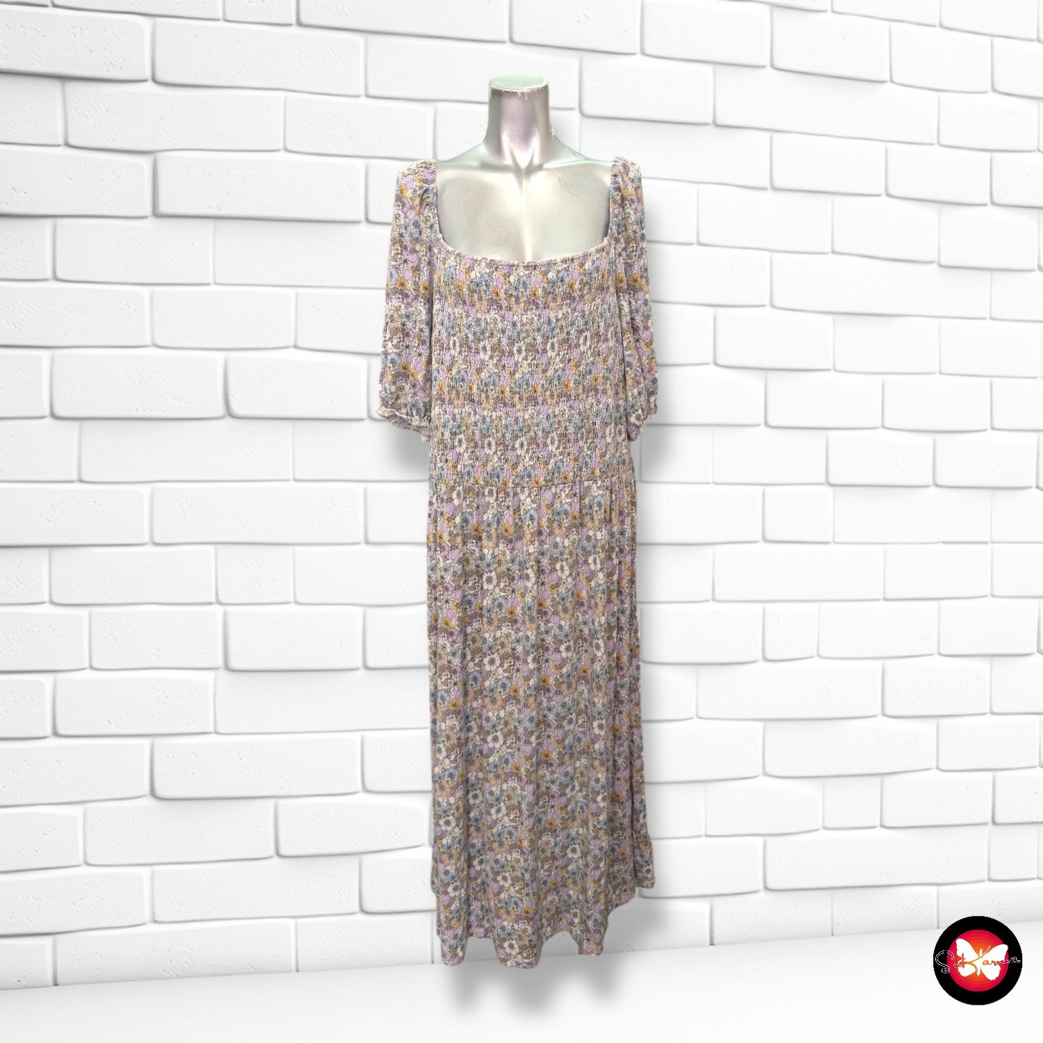 **HOY** Vestido largo de florecitas RAINBOW Talla 48/50