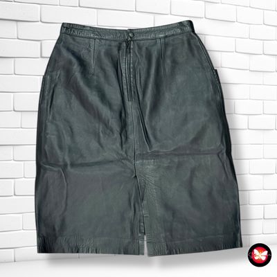 **HOY** Falda midi de piel con bolsillos Talla M