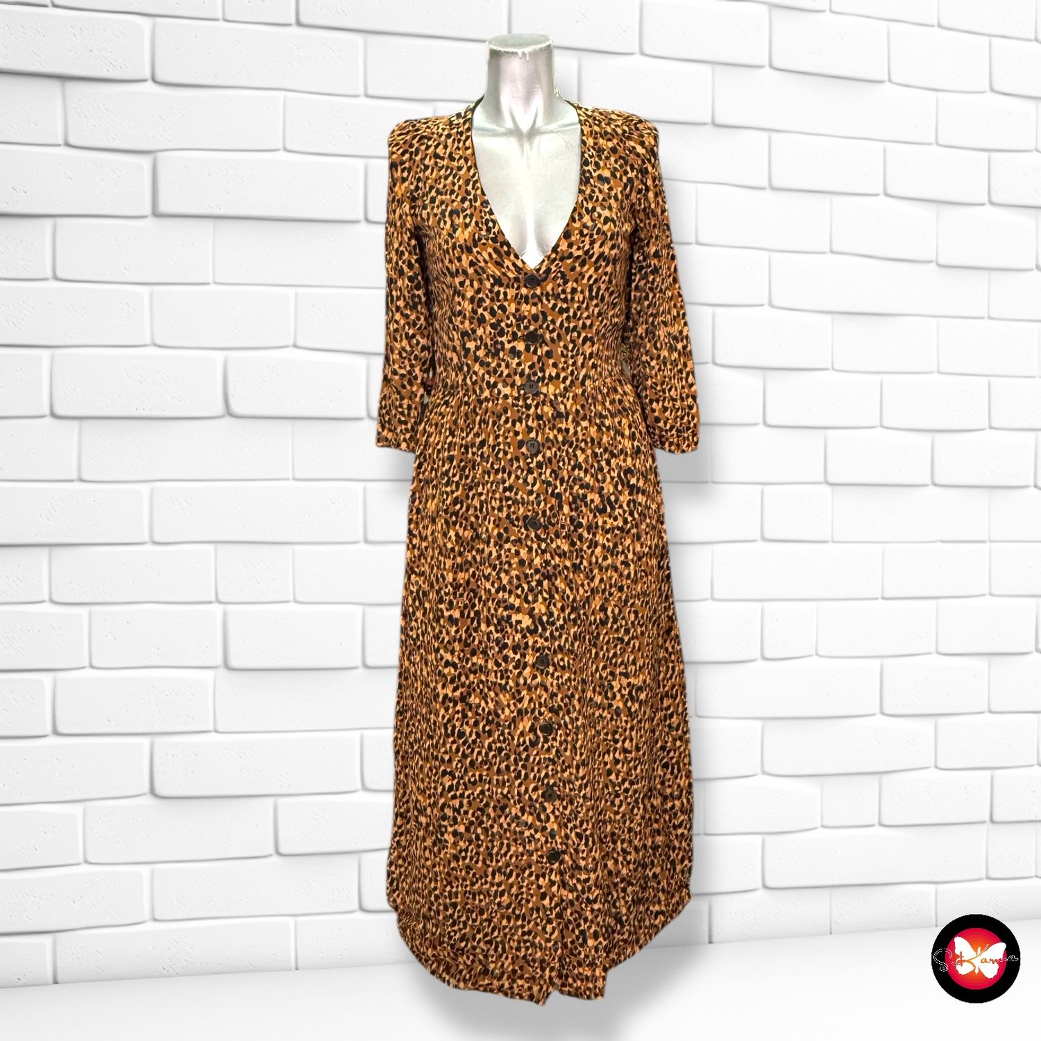 Vestido largo animal print ZARA Talla XS