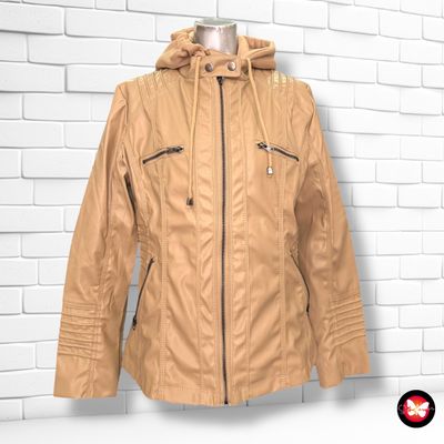 **HOY** Chaqueta de piel sintética con capucha de sudadera Talla M