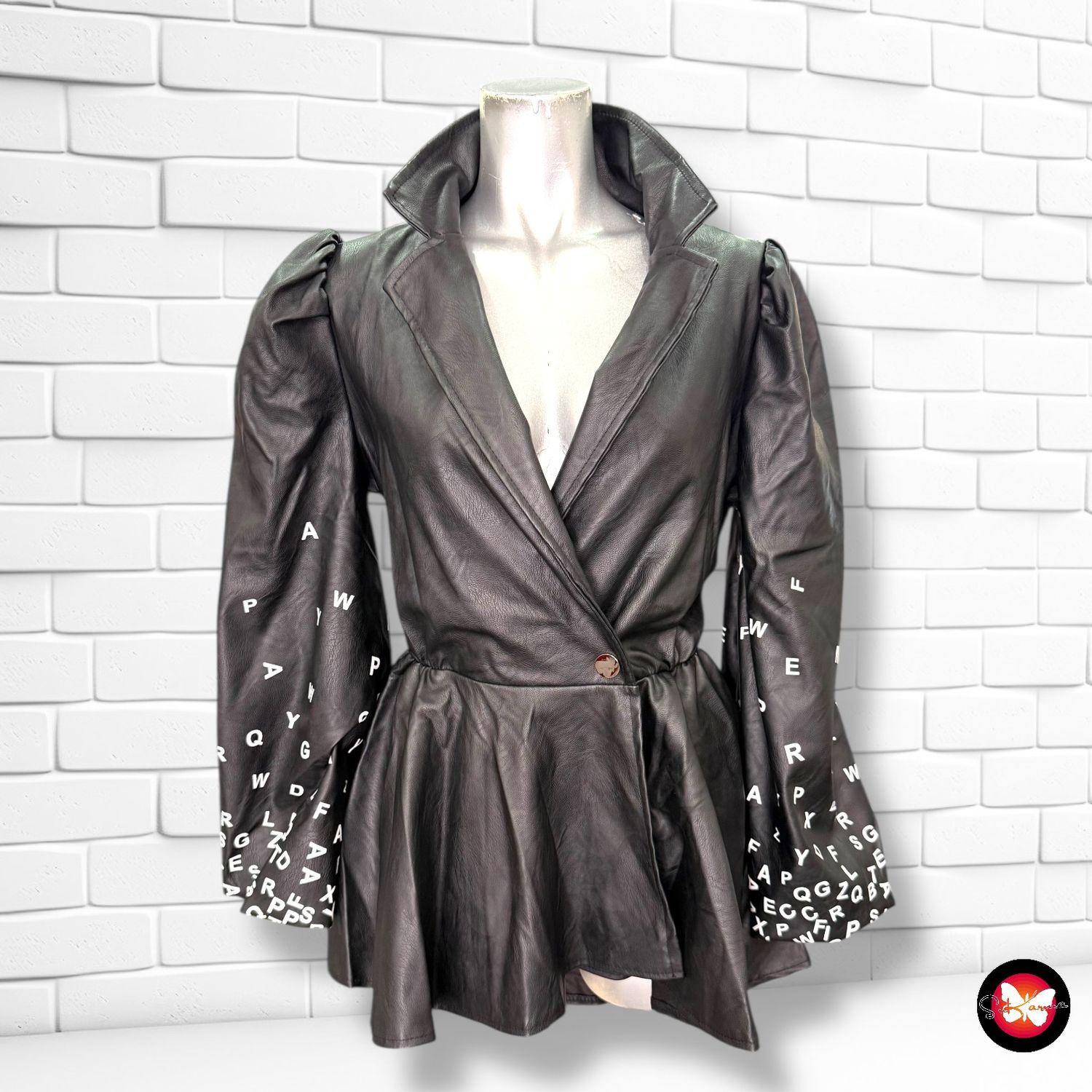 Chaqueta de piel sintética con mangas abullonadas TIMIAMI Talla L/XL