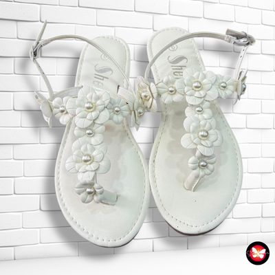 Chanclas con aplique flores T36