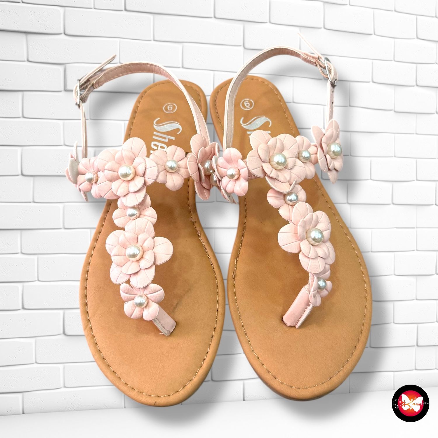 Chanclas con aplique flores T36