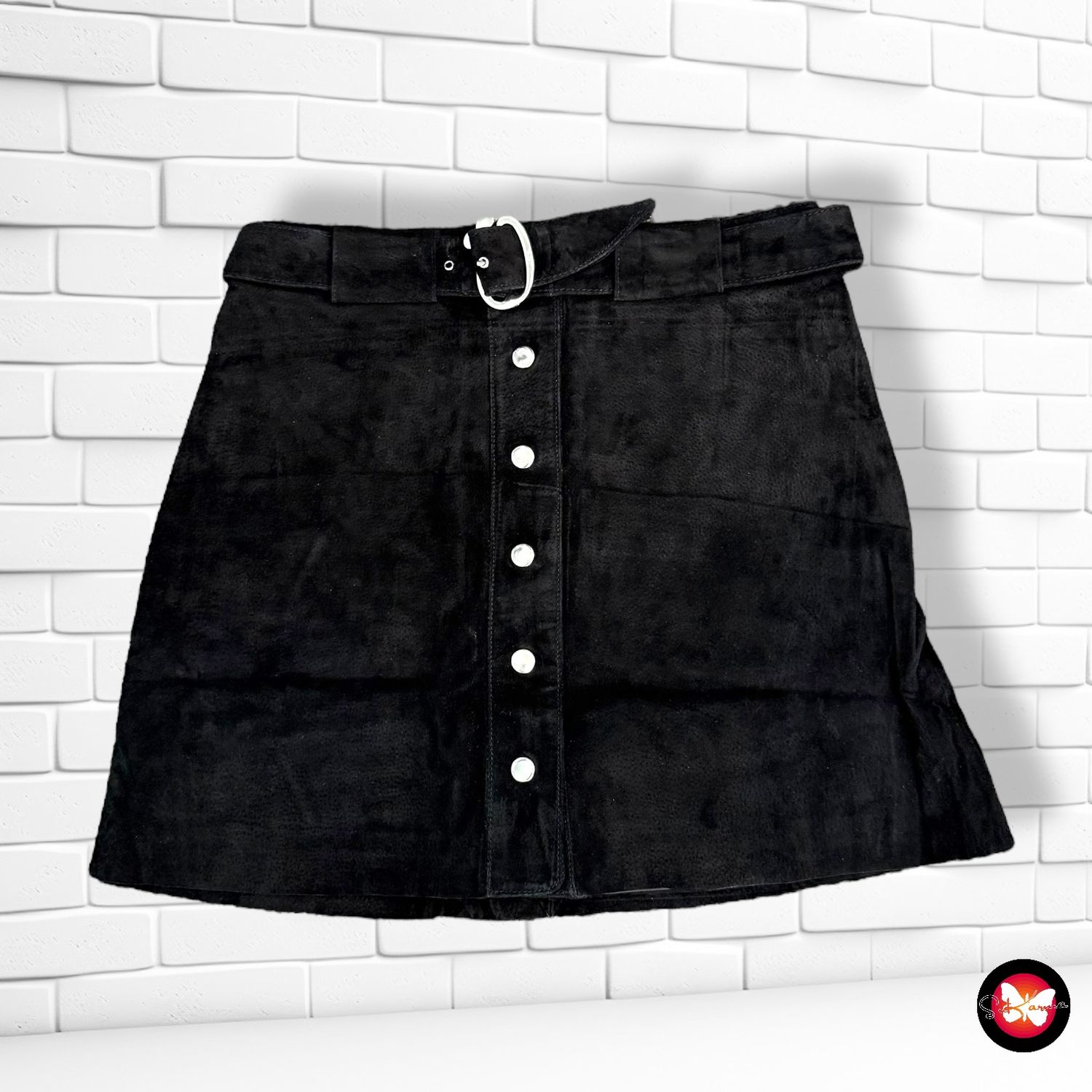 Falda de piel ZARA Talla M