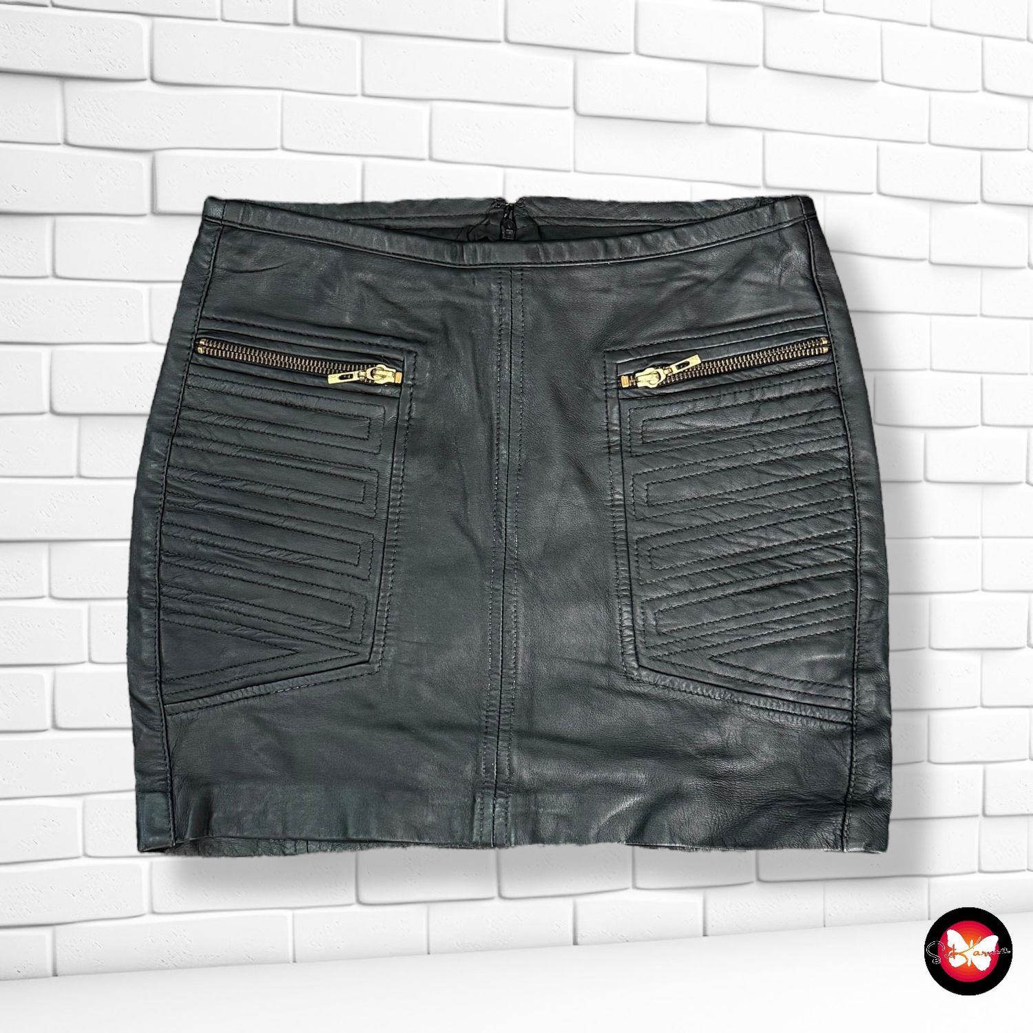 Falda de piel MANGO Talla 34