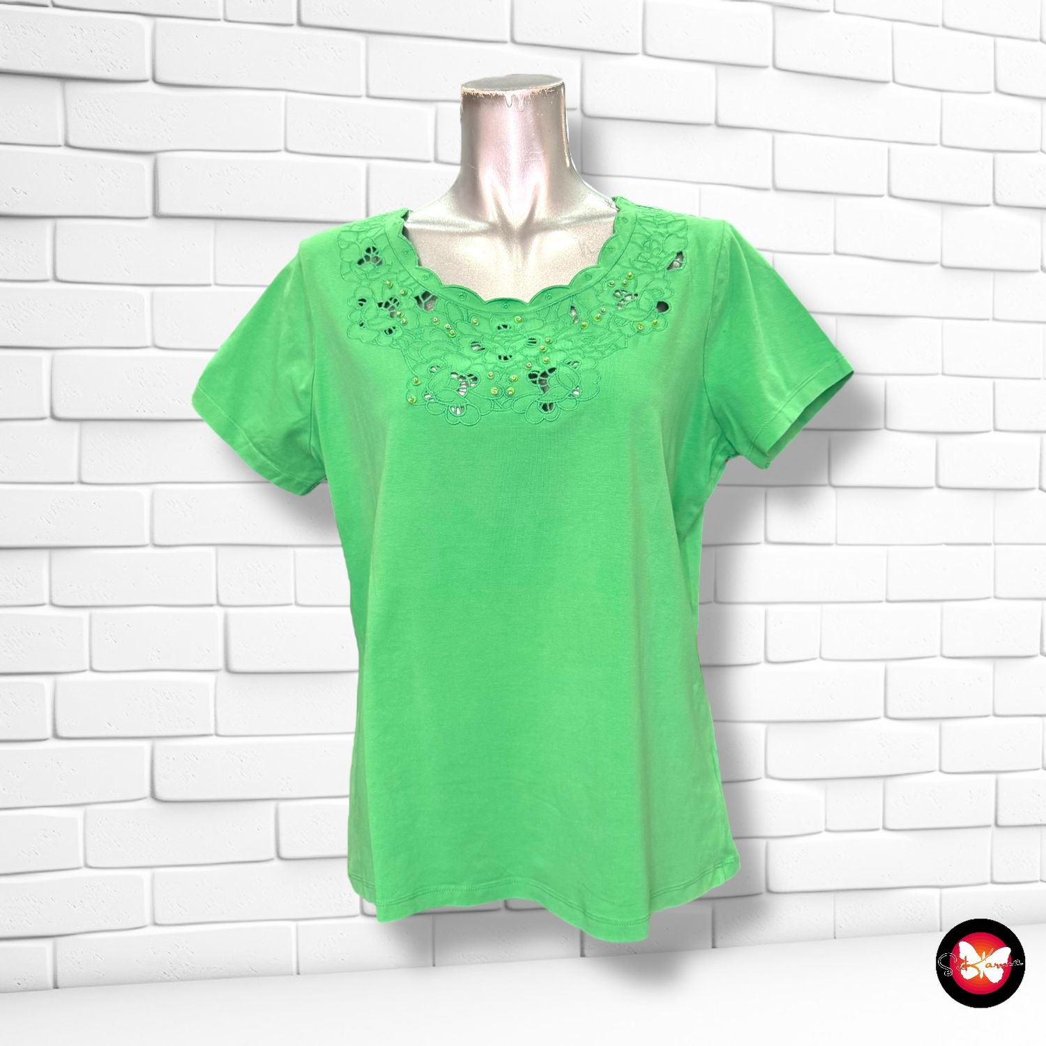 Camiseta de manga corta caladita ANTEA Talla 46