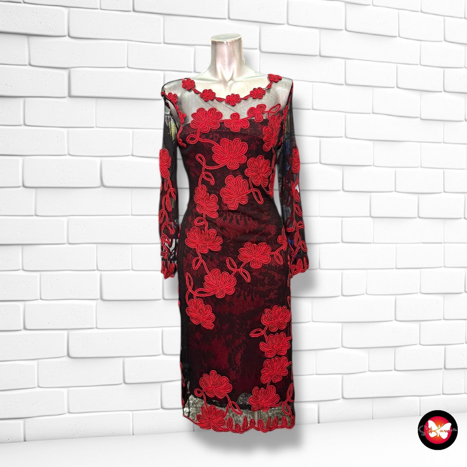 Vetido de noche con bordados y transparencias PHASE EIGHT Talla 40 (pequeña)