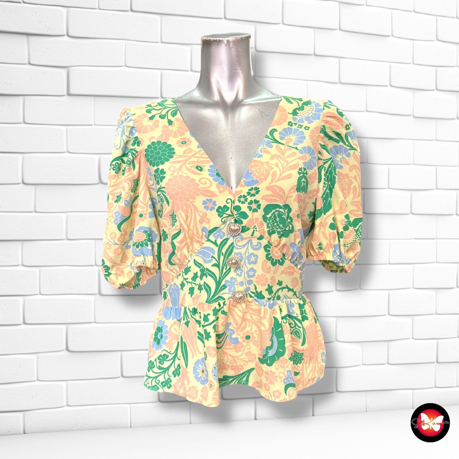**HOY** Blusa de mangas abullonadas RIVER ISLAND Talla 36