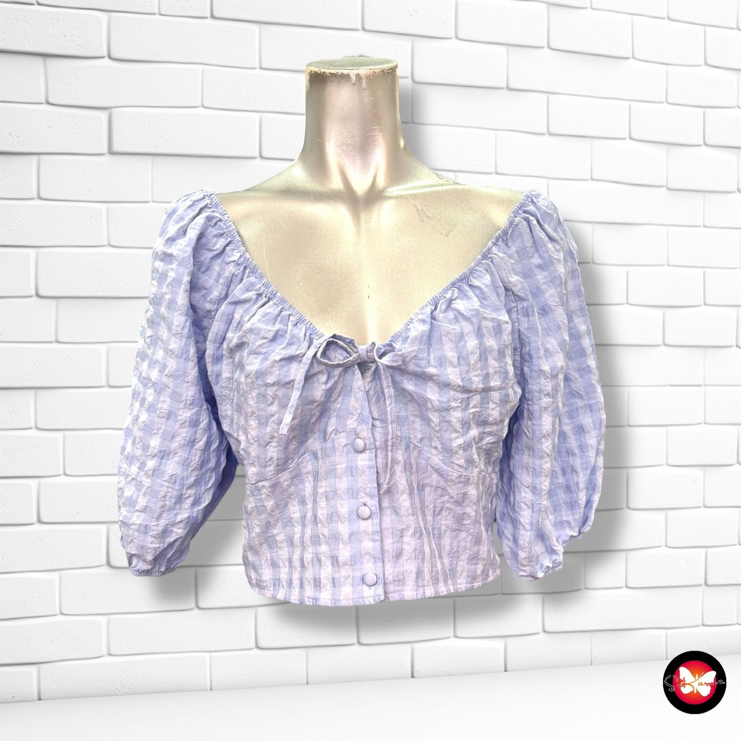 Blusa cropped de mangas abullonadas PRIMARK Talla 38