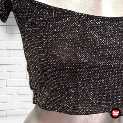 Blusa cropped de noche con brillo Talla S