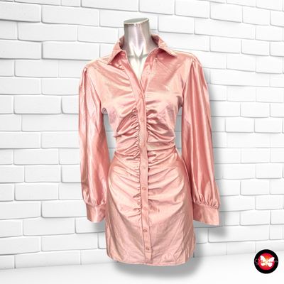 Vestido de satén con drapeado Talla S