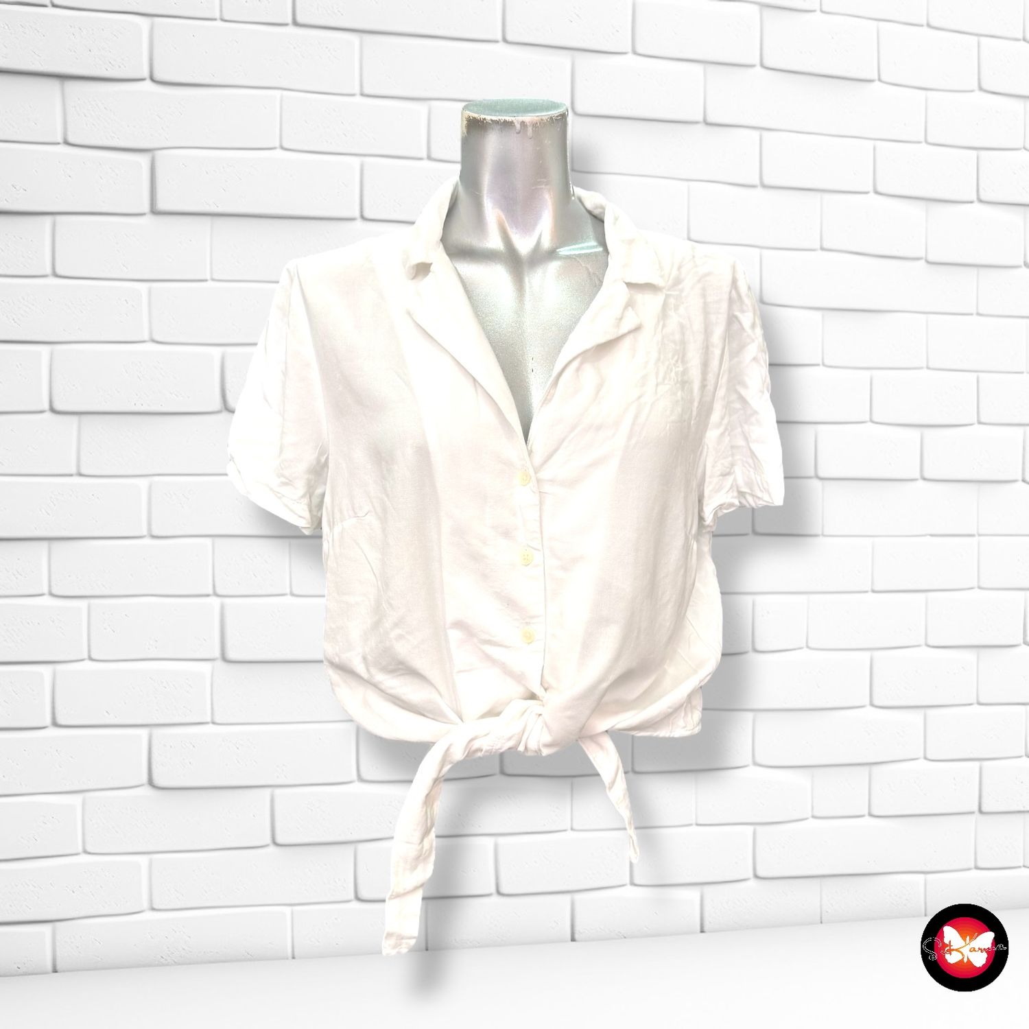 Camisa corta con lazo DIVIDED Talla 36