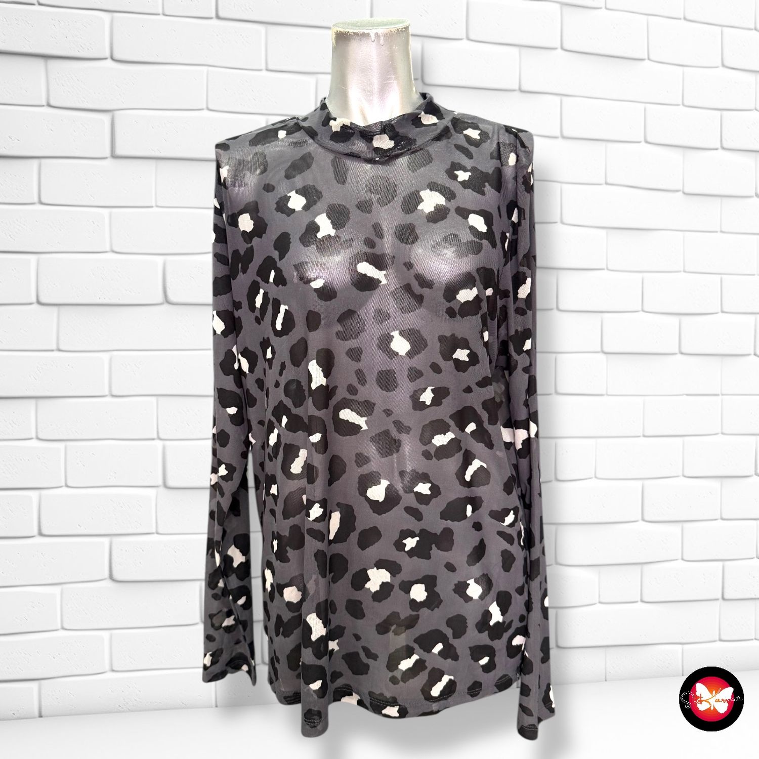 Blusa traslúcida con estampado HEMA Talla XL