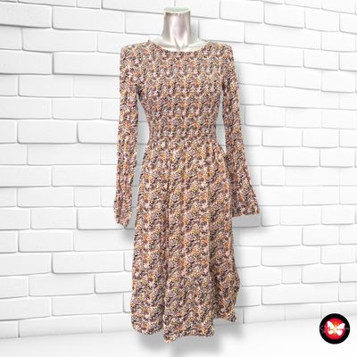 Vestido midi de florecitas PIECES Talla S