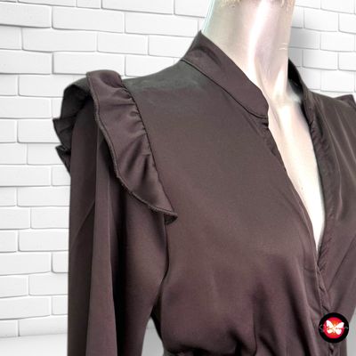 Vestido de satén con volantes Talla S