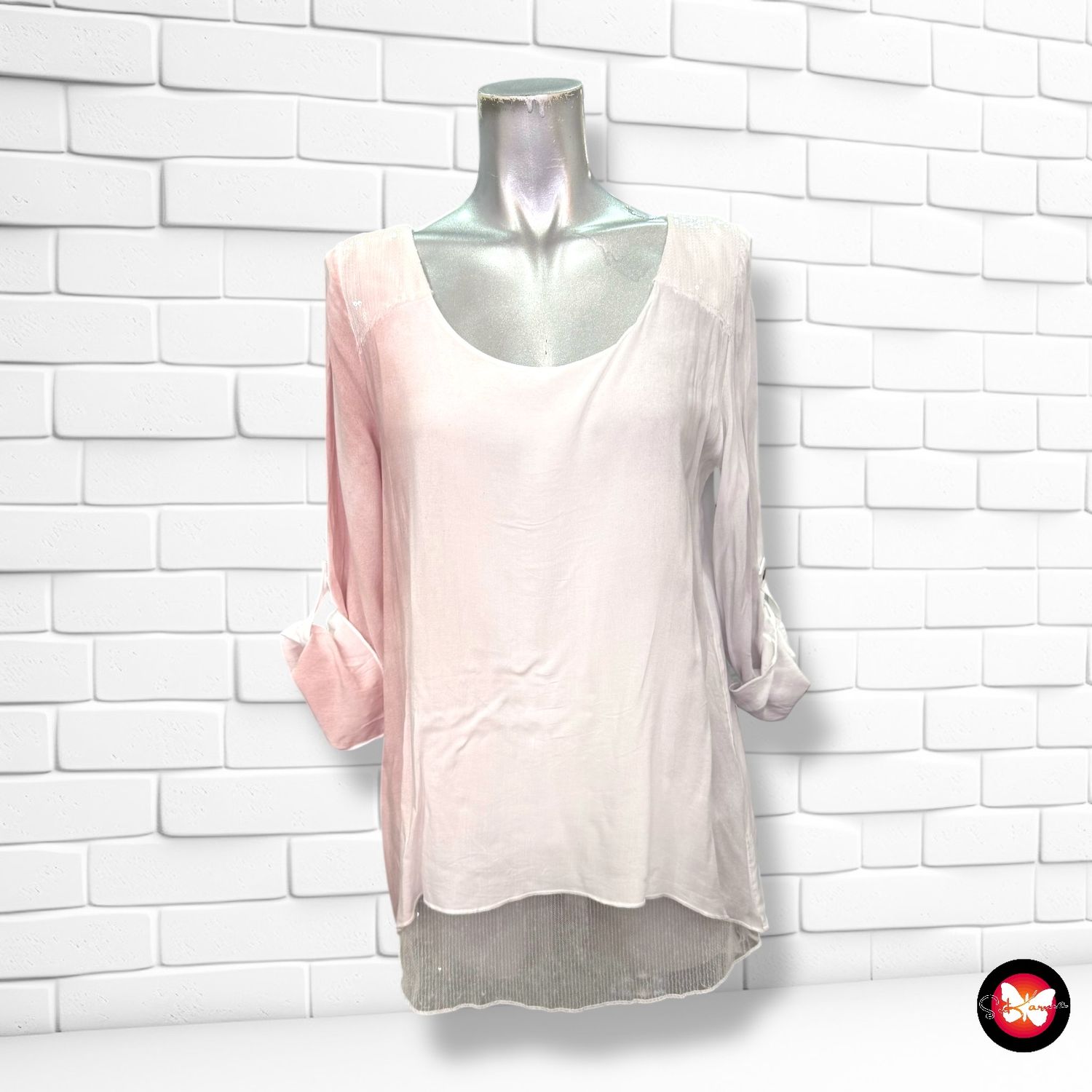 Blusa de manga larga con lentejuelas BC Talla 40