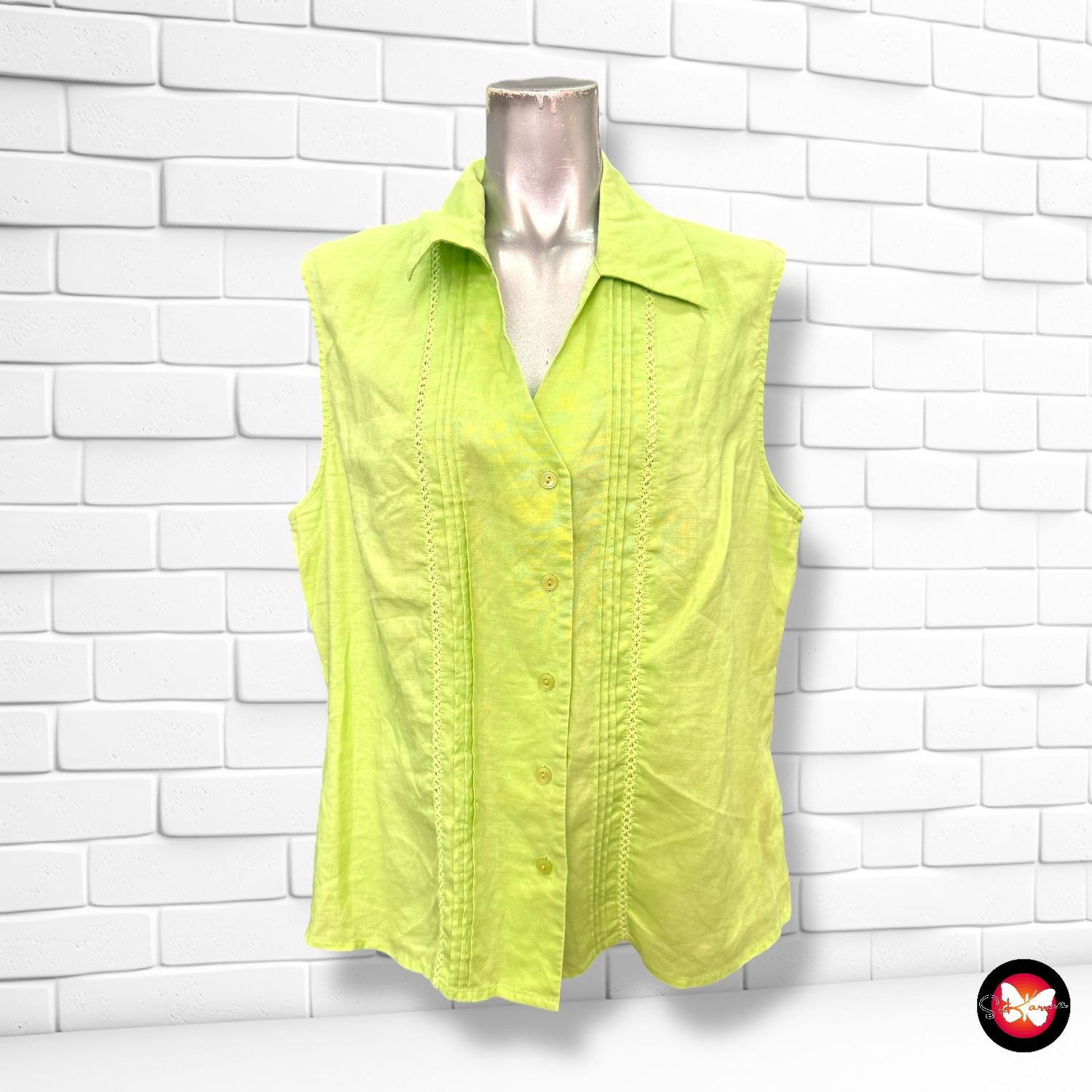 Camisa con encaje de lino EL CORTE INGLÉS Talla 50