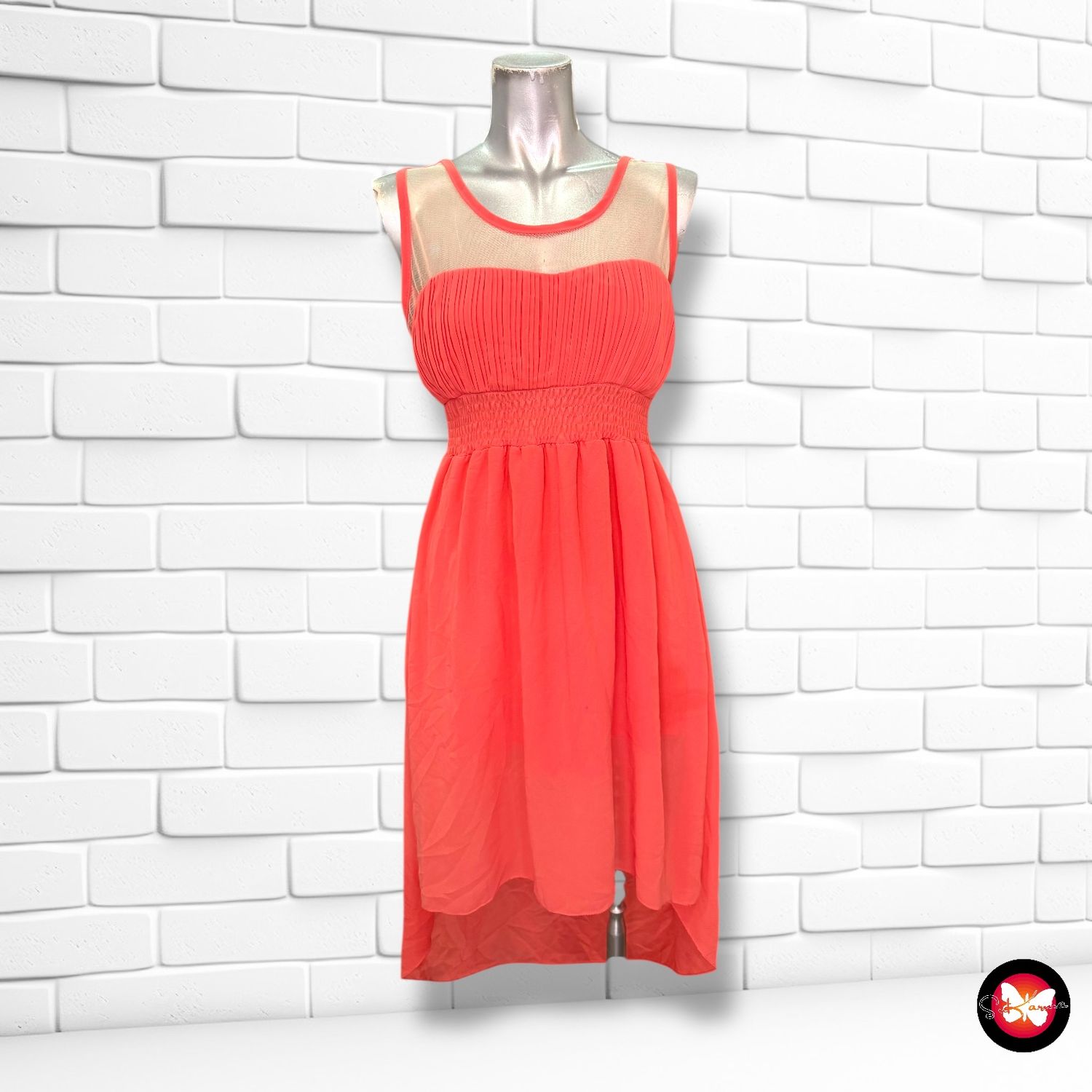 **HOY** Vestido formal con transparencias Talla S