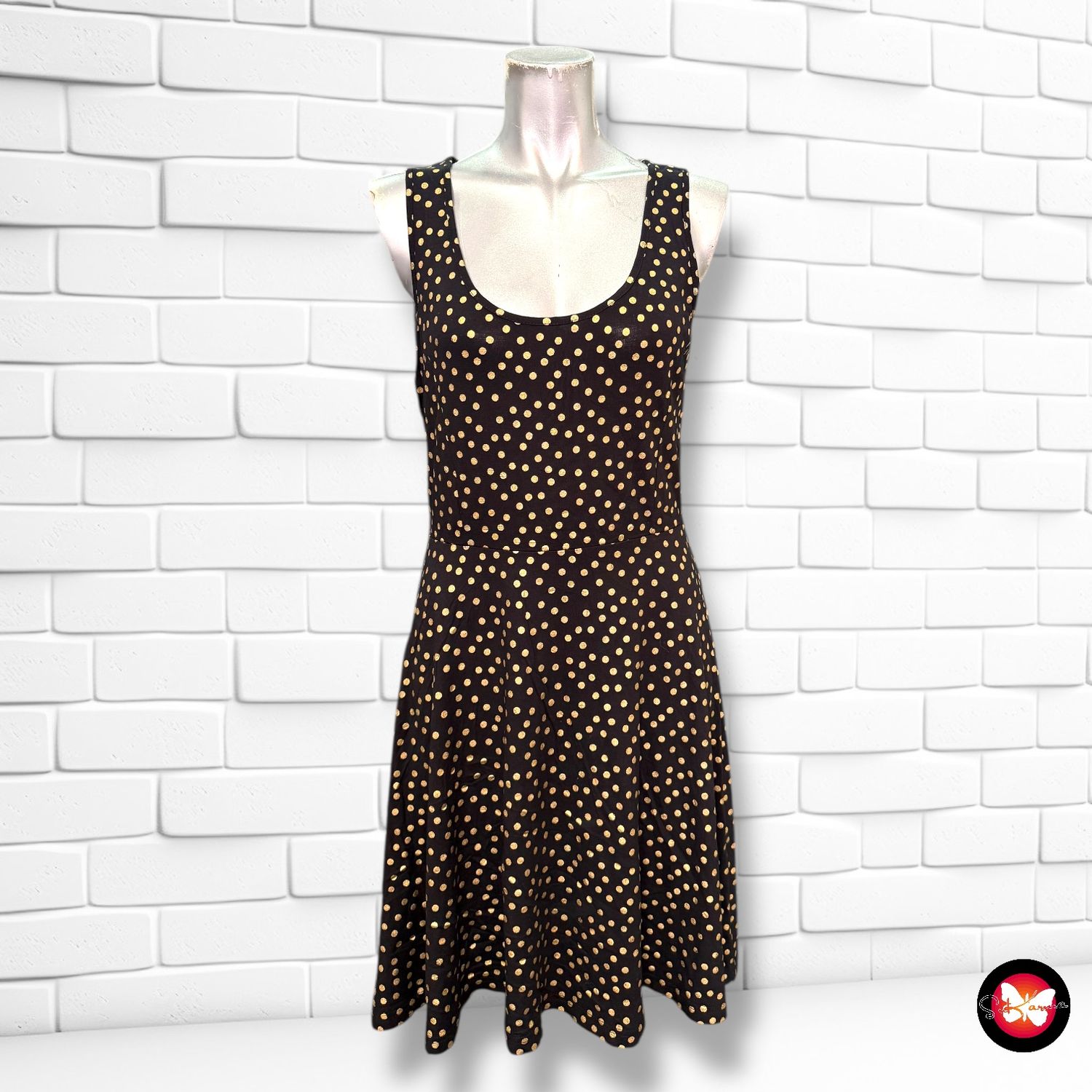 Vestido con lunares dorados EVEN&amp;ODO Talla S