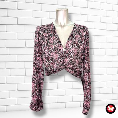 Blusa cropped de florecitas ZARA Talla S