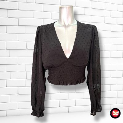 **HOY** Blusa cropped de manga larga SHEIN Talla S