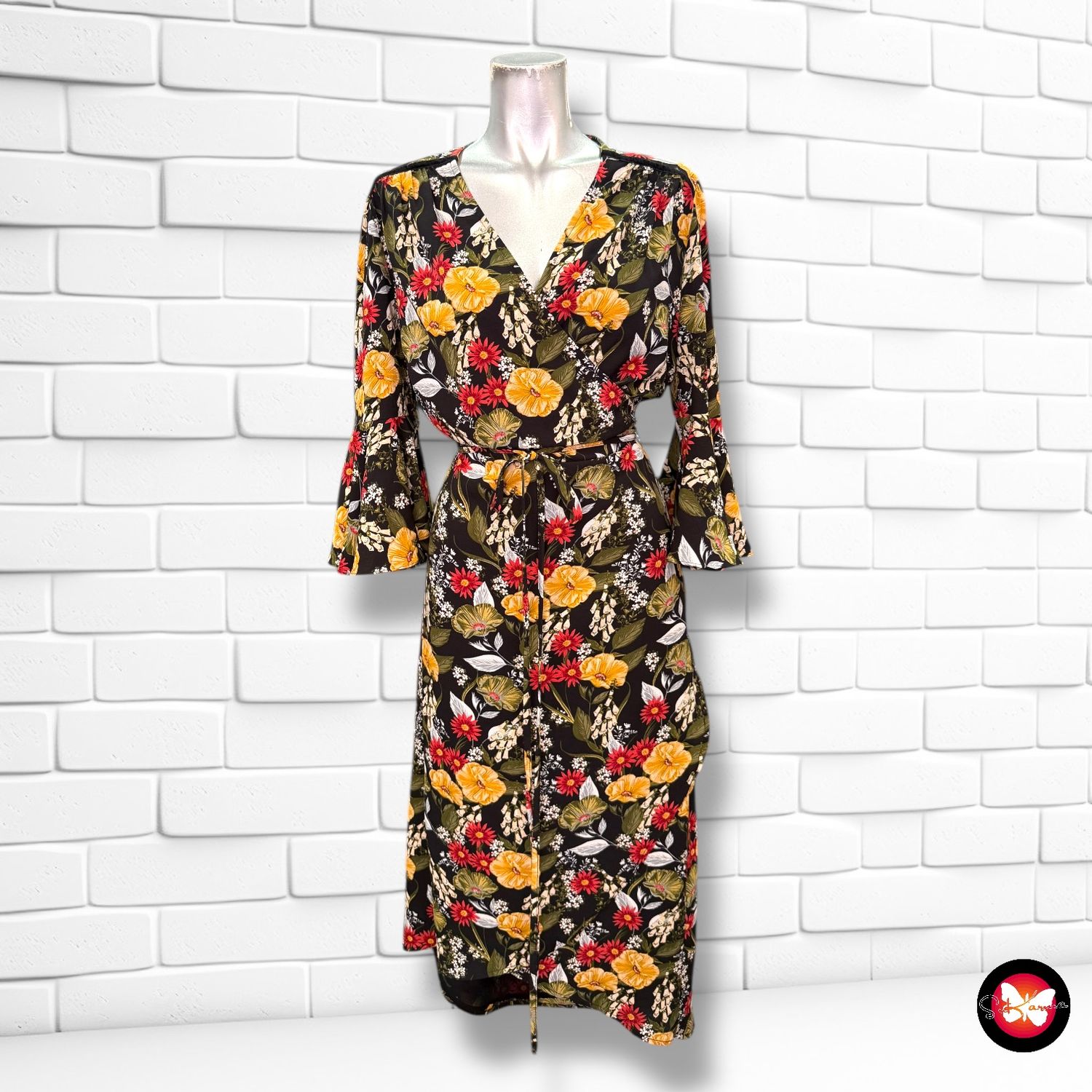 Vestido cruzado con estampado AAIKO Talla S