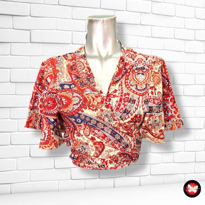 Blusa cropped cruzada ajustable SHEIN Talla S