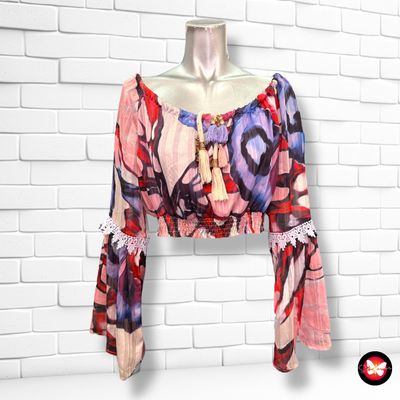Blusa cropped con pedrería XT Talla S