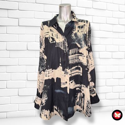 Camisa de manga larga de satén H&amp;M Talla M