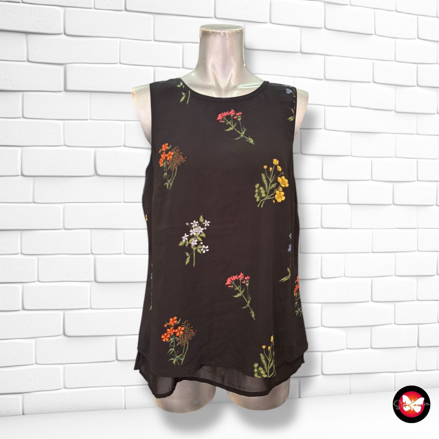 Blusa sin mangas con estampado H&amp;M Talla 38