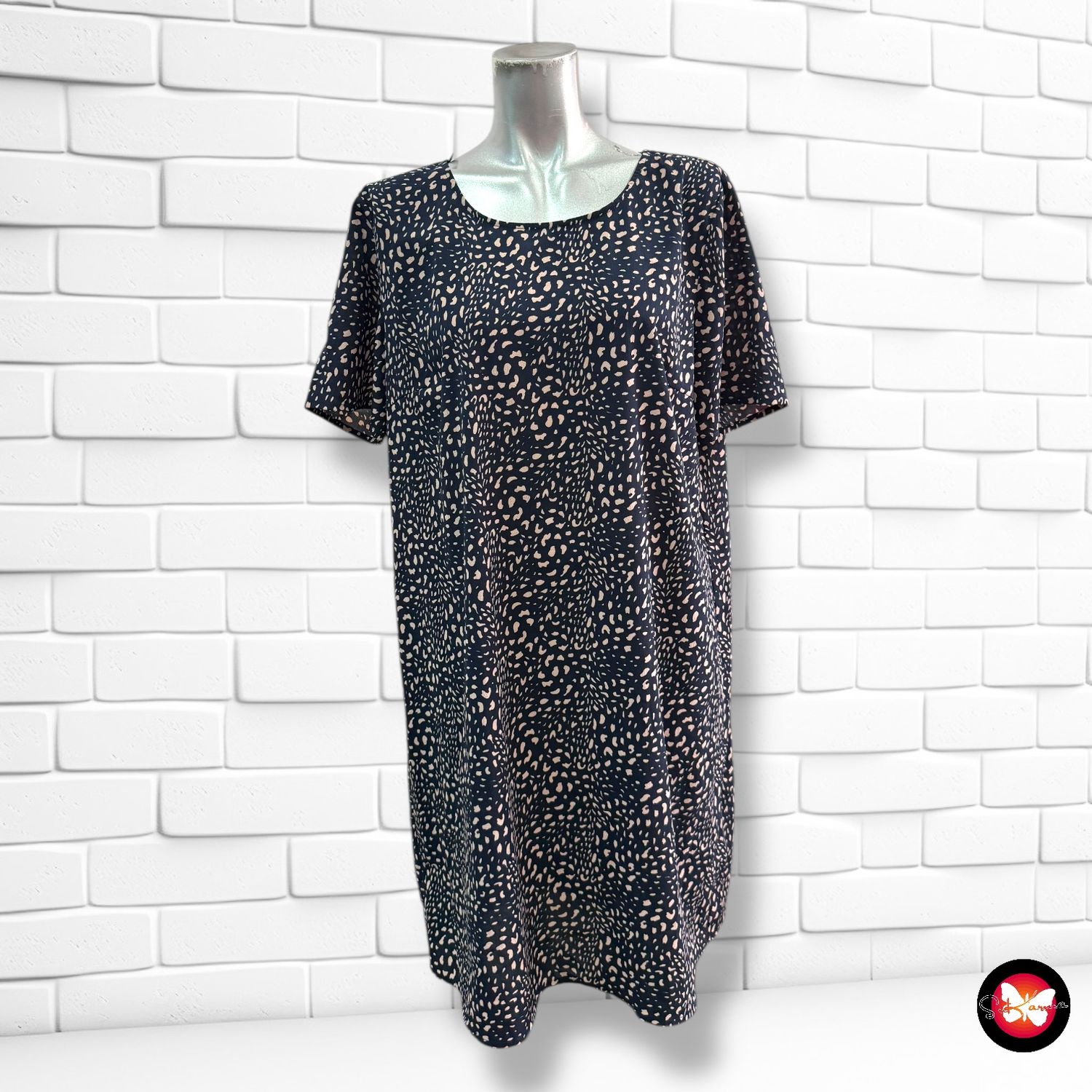 Vestido de manga corta con estampado PIECES Talla L