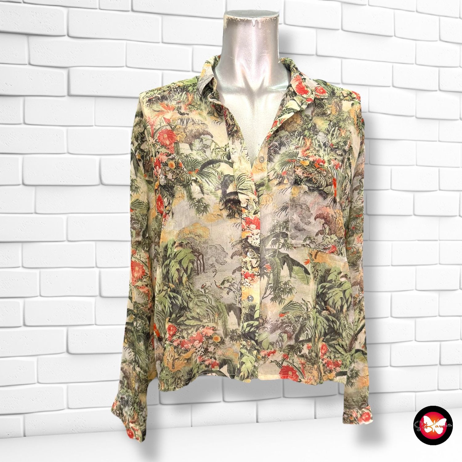 Camisa con estampado PULL&amp;BEAR Talla S