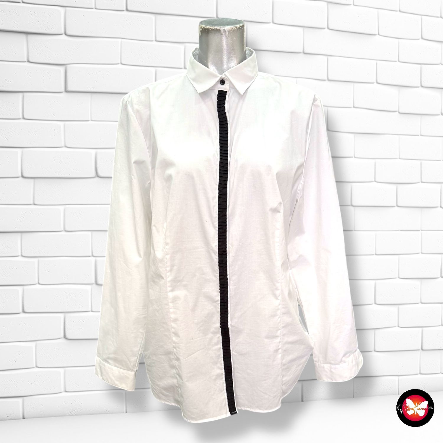Camisa básica blanca con ribete BLUE MOTION Talla 42