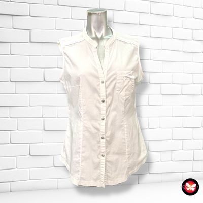 Camisa básica blanca sin mangas Talla 44 (pequeña)
