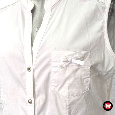 Camisa básica blanca sin mangas Talla 44 (pequeña)