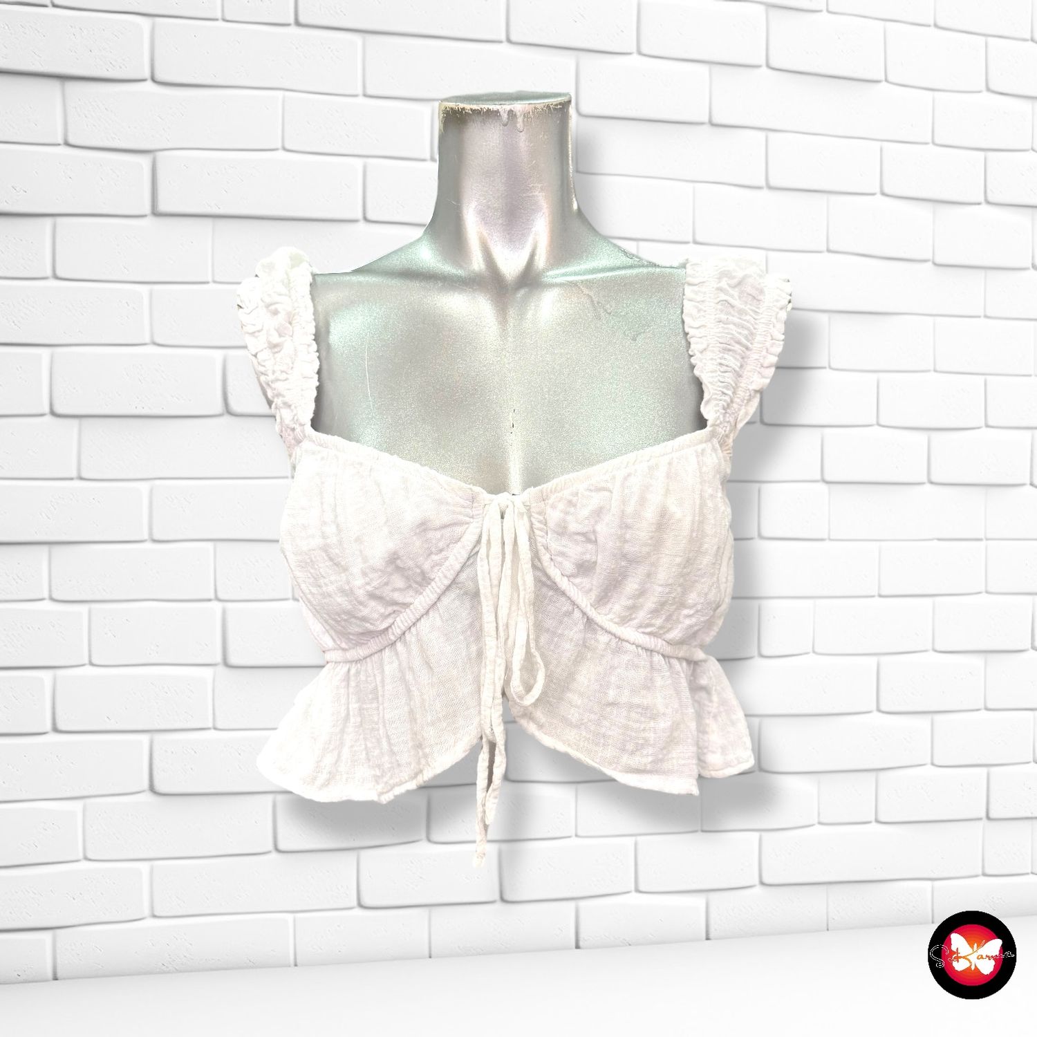 Blusa cropped PULL&amp;BEAR Talla L (pequeña)