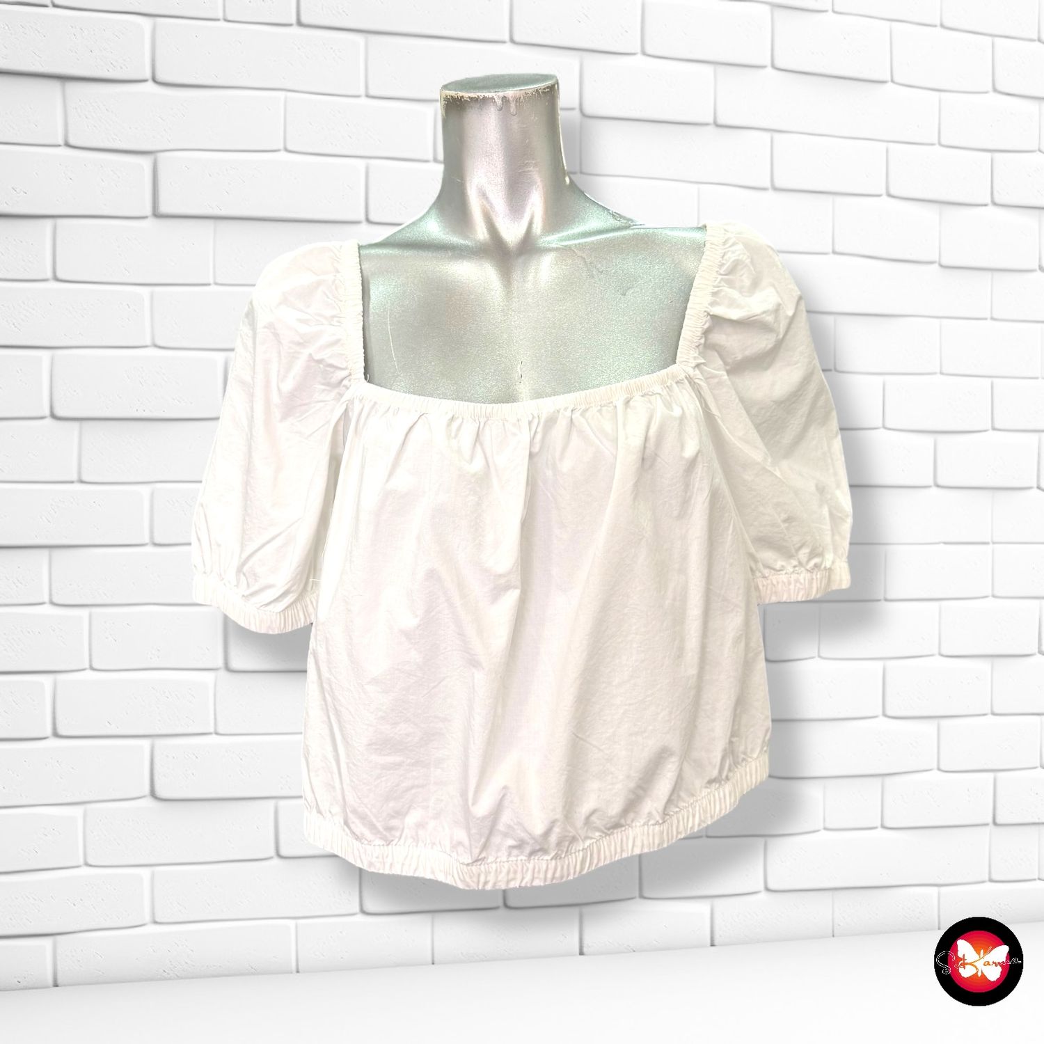 Blusa cropped escote barco H&amp;M Talla M (grande)